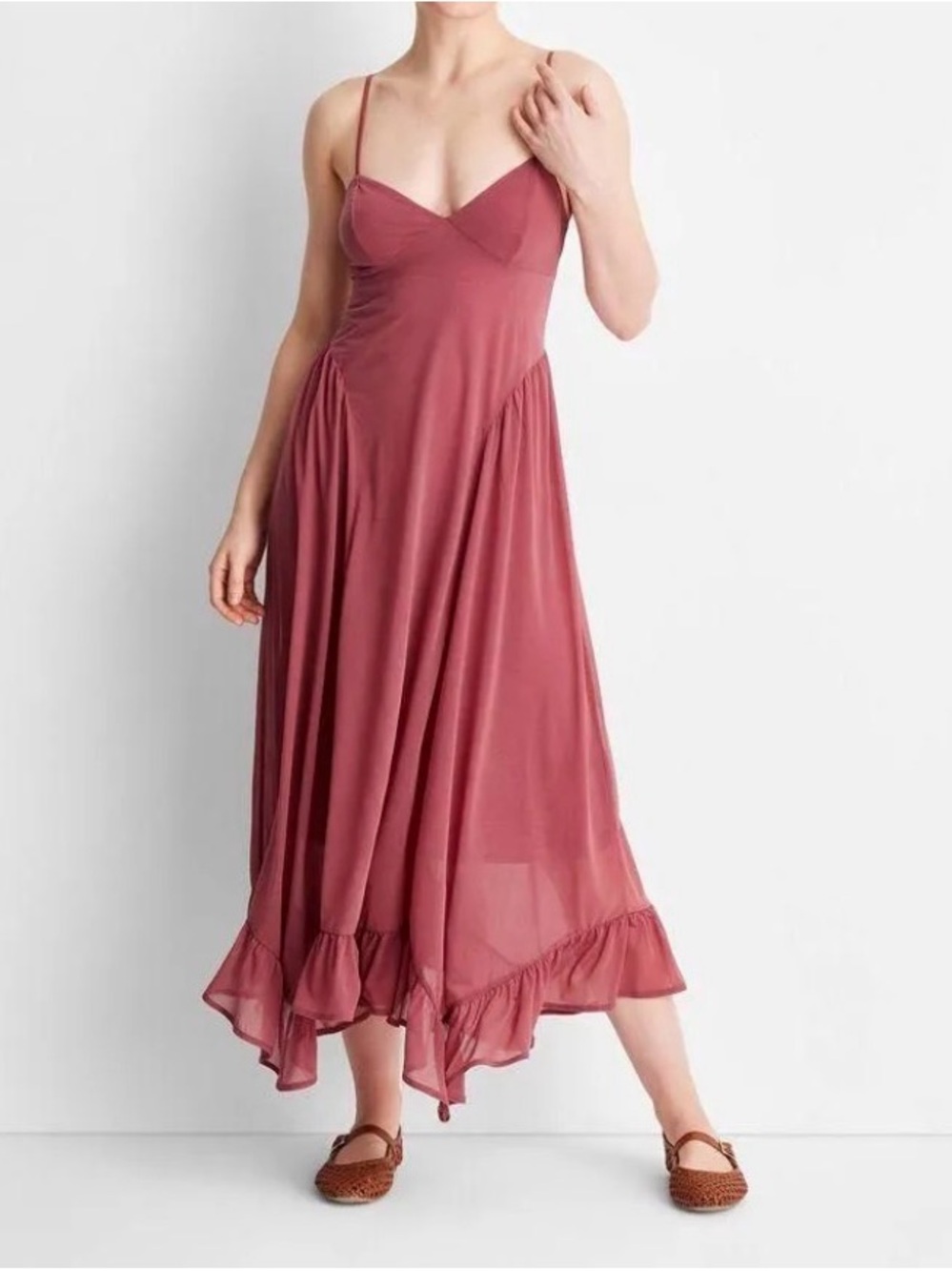 Women's Sleeveless Flutter Hem Maxi Dress - Future Collective Berry Pink S